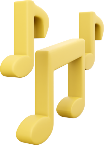 3d render golden music notes. 3d render music notes. 3d render music notes illustration.