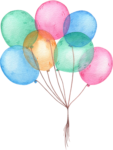 Watercolor colorful air balloons illustration